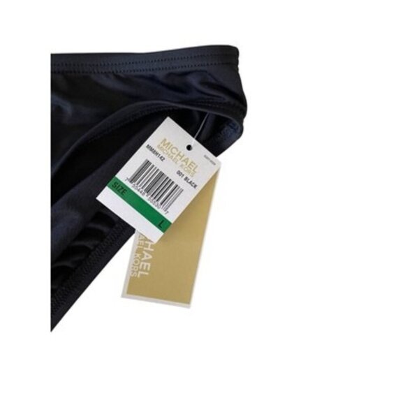 MICHAEL Michael Kors Classic Black Bikini Bottom Size L Stretch Nylon Summer NWT - Picture 3 of 4